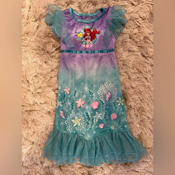 chinese dress ladies The Little Mermaid Ariel Girls Fantasy Gown Nightgown Pajamas 3T, Teal